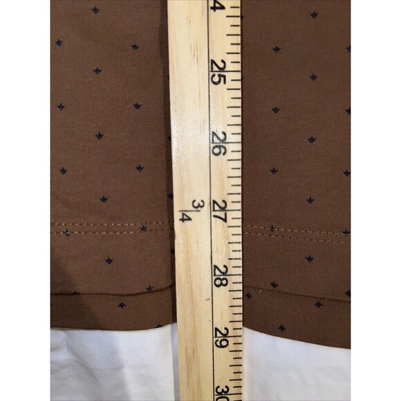 Perry Ellis Mens Shirt Brown XXL Polo Short Sleeve Luxury Pima Cotton Polka Dots - Picture 10 of 13